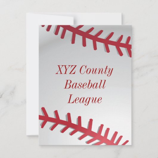 Uitnodiging honkbal (Voorkant)