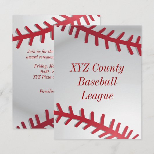 Uitnodiging honkbal (Voorkant / Achterkant)