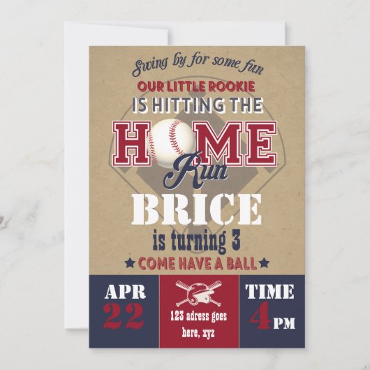 Uitnodiging honkbal (Voorkant)