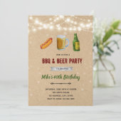 Uitnodiging hotdog en bier BBQ (Staand voorkant)