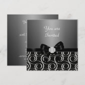 Uitnodiging houtskool Stijlvolle verjaardag   Fees (Voorkant / Achterkant)