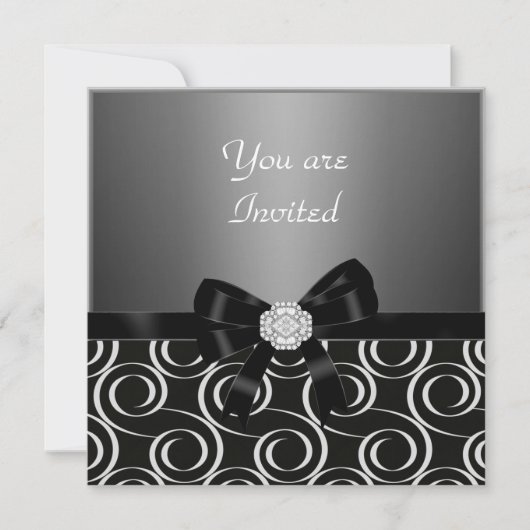 Uitnodiging houtskool Stijlvolle verjaardag   Fees (Voorkant)