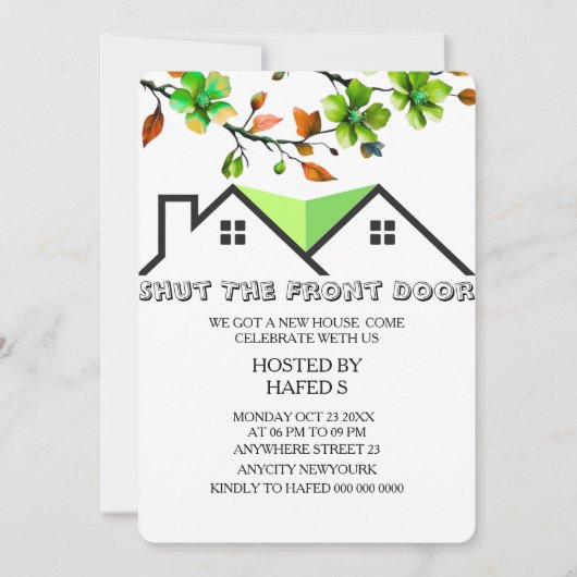 Uitnodiging Huisverwarming Uitnodiging H (Voorkant)