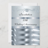 Uitnodiging Huwelijksjubileum 25 jaar Zilver Blauw (Voorkant)