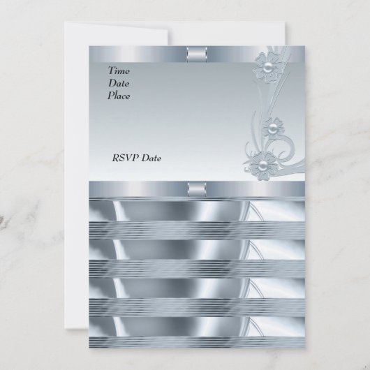 Uitnodiging Huwelijksjubileum 25 jaar Zilver Blauw (Achterkant)