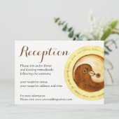 UITNODIGING HUWELIJKSONTVANGST. Gouden YinYang dui (Staand voorkant)