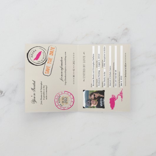 Uitnodiging huwelijkspaspoort Aruba (Binnen)