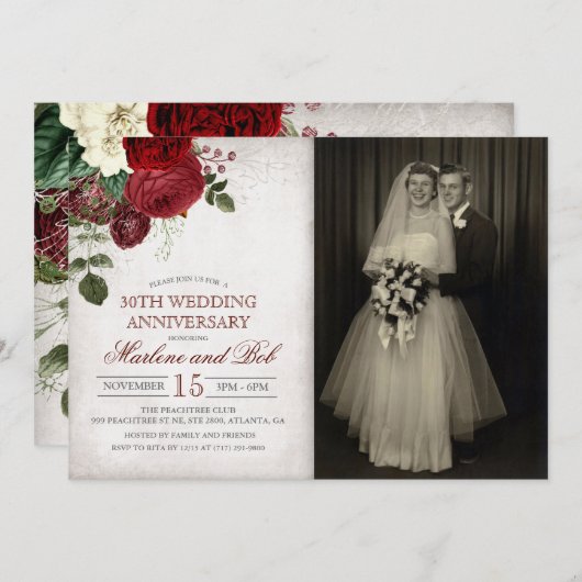 UITNODIGING HUWELIJKSVERJAARDAG ELK JAAR (Voorkant / Achterkant)