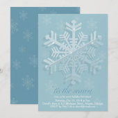Uitnodiging Ice Snowflake Holiday Party (Voorkant / Achterkant)