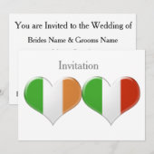 Uitnodiging Ierse en Italiaanse hartvlaggen (Voorkant / Achterkant)