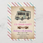 Uitnodiging ijs-thema oude vrachtwagen (Voorkant / Achterkant)