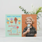 Uitnodiging Ijszaak Jongens Cool Lolly (Staand voorkant)