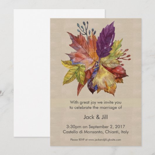 Uitnodiging in de herfst (Voorkant / Achterkant)