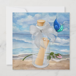 "Uitnodiging in een fles" - Aanhaling in een bakje Kaart