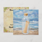 "Uitnodiging in een fles" - Aanhaling in een bakje Kaart (Voorkant / Achterkant)