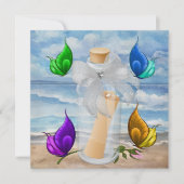 "Uitnodiging in een Fles" - Strand Uitnodiging - S (Voorkant)