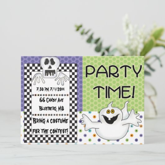 Uitnodiging in Halloween-thema (Staand voorkant)