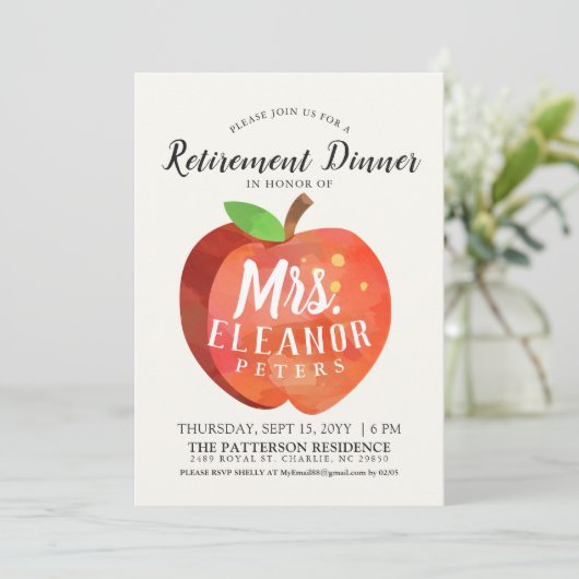 Uitnodiging in het binnenste diner van de Apple-pe (Staand voorkant)