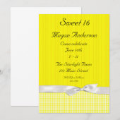 Uitnodiging in het deelvenster Bright Gele witte c (Voorkant / Achterkant)