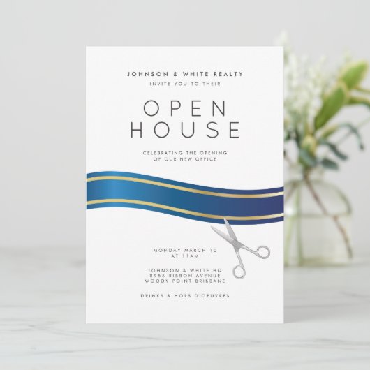 Uitnodiging in het open huis (Staand voorkant)