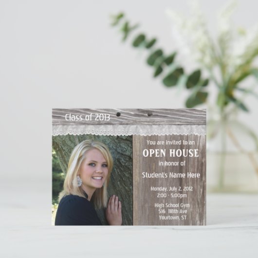 Uitnodiging in het open huis (Staand voorkant)