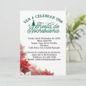 Uitnodiging in het Spaans Kerstnachtfeest (Staand voorkant)