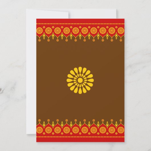 Uitnodiging in Indiase stijl Bridal Shower (Achterkant)