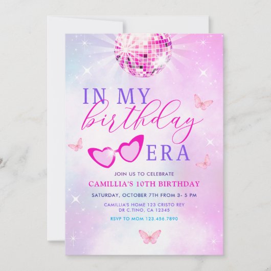 Uitnodiging in mijn verjaardagstijd (Voorkant)