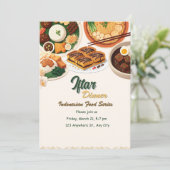 Uitnodiging Indonesische voedselserie (Staand voorkant)