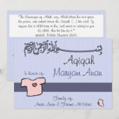 Uitnodiging islamitische Aqiqa - viering van de ba (Voorkant / Achterkant)