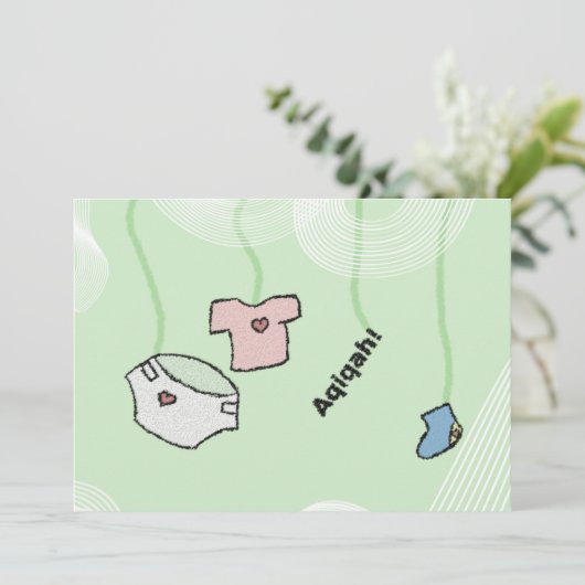 Uitnodiging islamitische Aqiqa - viering van de ba (Staand voorkant)