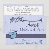 Uitnodiging islamitische Aqiqa - viering van de ba (Voorkant / Achterkant)