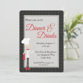 Uitnodiging Italiaanse Chef Dinner and Drink Party (Staand voorkant)