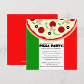 Uitnodiging Italiaanse Pizza Party (Voorkant / Achterkant)