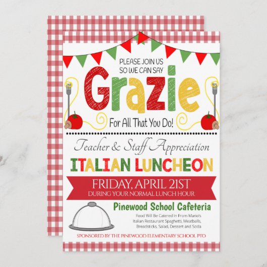 Uitnodiging Italiaanse waardeweek (Voorkant / Achterkant)