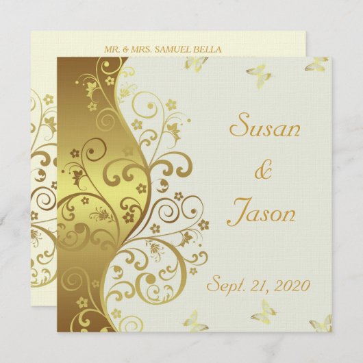 Uitnodiging - Ivoor & Gouden Wervelingen (Voorkant / Achterkant)