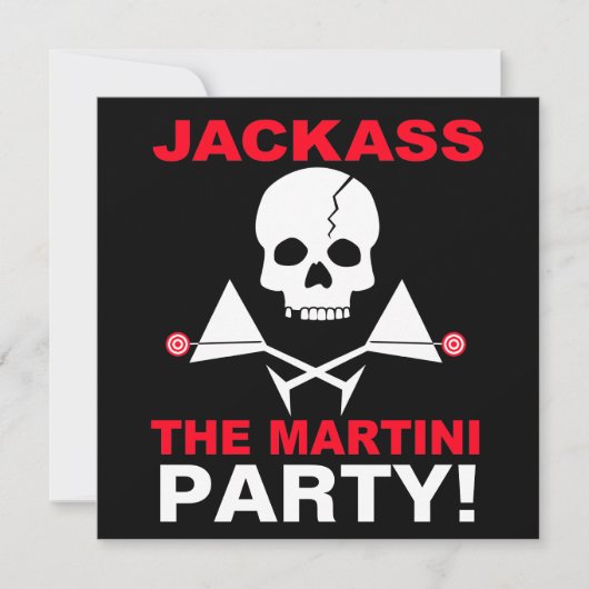 Uitnodiging - JACKASS, Het Martini Feestje (Voorkant)