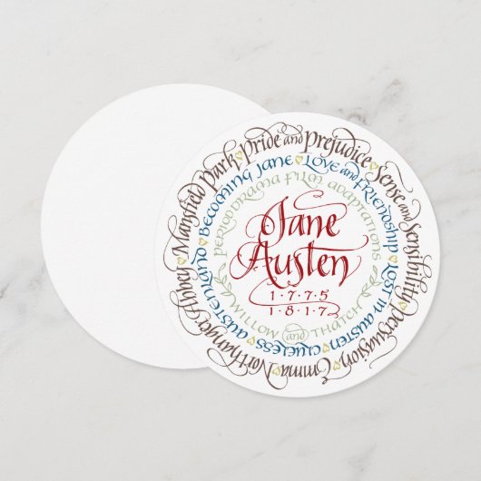 Uitnodiging - Jane Austen Period Drama Aanpassinge (Voorkant / Achterkant)