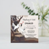 Uitnodiging Japanse cranes Engagement Party (Staand voorkant)