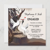Uitnodiging Japanse cranes Engagement Party (Voorkant)