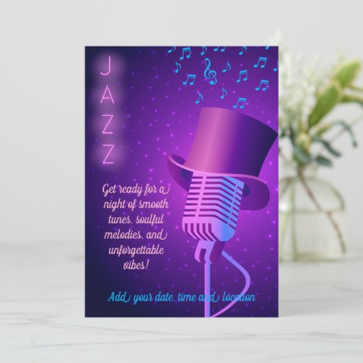 Uitnodiging Jazz Night (Staand voorkant)