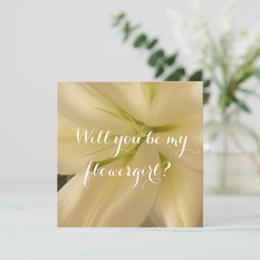 Uitnodiging Je bent een bloemenmeisje (Staand voorkant)