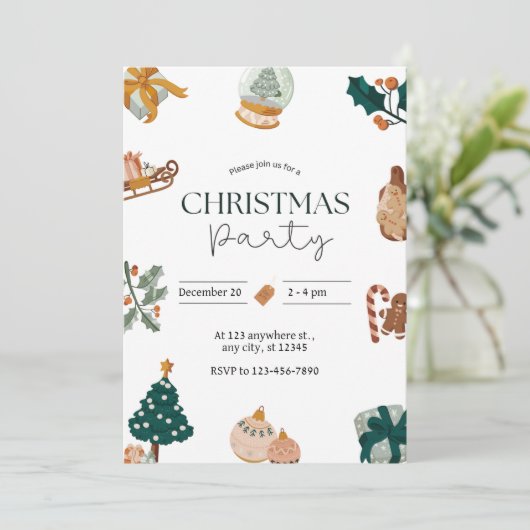 Uitnodiging Jingle en Mingle kerstfeest (Staand voorkant)