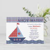 Uitnodiging jonge Nautical Birthday Party (Staand voorkant)