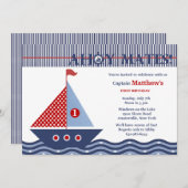 Uitnodiging jonge Nautical Birthday Party (Voorkant / Achterkant)