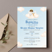 Uitnodiging Jongen Engel Doop en Eerste Verjaardag