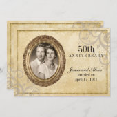 Uitnodiging jubileum op oud perkamentpapier (Voorkant / Achterkant)