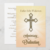 Uitnodiging, Jubileum van Ordinatie, Kruis op S Kaart (Voorkant / Achterkant)