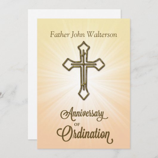 Uitnodiging, Jubileum van Ordinatie, Kruis op S Kaart (Voorkant / Achterkant)