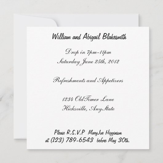 Uitnodiging jubileumfeest (Achterkant)